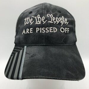 Adult's Black We The People Are Pissed Off Metal Buckle Baseball Hat Cap